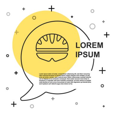 Siyah çizgi bisiklet başlığı simgesi beyaz arkaplanda izole edildi. Olağanüstü bir spor. Spor malzemeleri. Rastgele dinamik şekiller. Vektör
