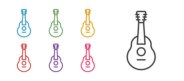 Значок Гитары Выделен Белом Фоне Акустическая Гитара Струнный Музыкальный Инструмент — стоковый вектор