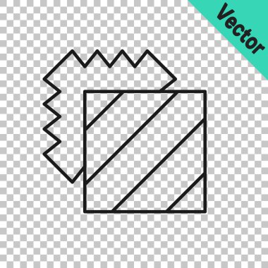 Siyah çizgili katmanlar, saydam arkaplanda izole edilmiş tekstil ikonu. Kumaş özellikleri. Vektör