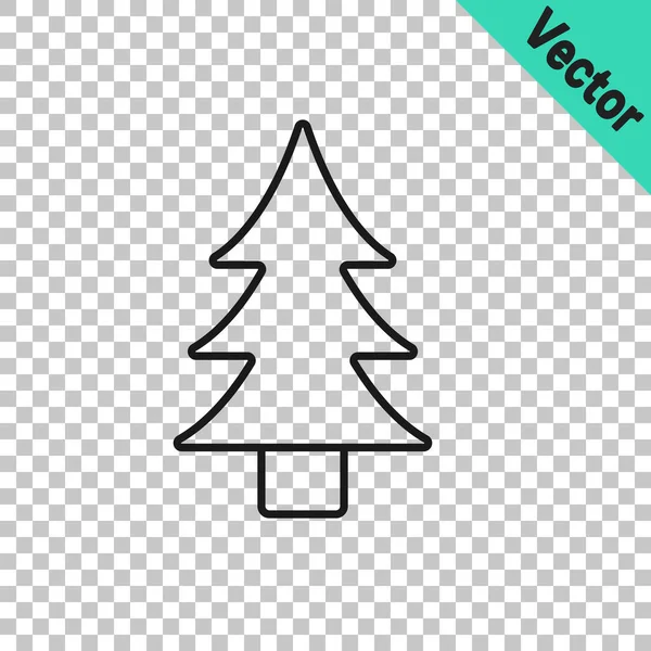 Schwarze Linie Baum Symbol Isoliert Auf Transparentem Hintergrund Symbol Wald — Stockvektor