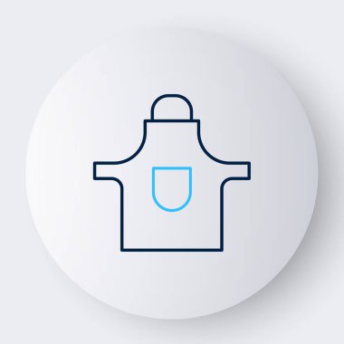 Line Kitchen önlük simgesi beyaz arkaplanda izole edildi. Yemek pişirmek için şef üniforması. Renkli taslak konsepti. Vektör