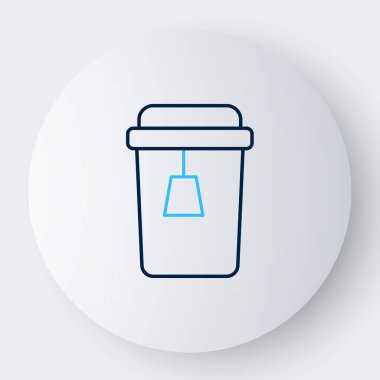 Beyaz arka planda izole edilmiş çizgi çay ikonu. Renkli taslak konsepti. Vektör