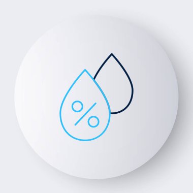 Satır Suyu bırakma yüzdesi simgesi beyaz arkaplanda izole edildi. Nem analizi. Renkli taslak konsepti. Vektör