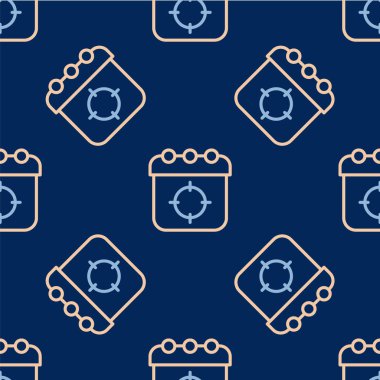 Hat Hedefi spor simgesi mavi arkaplandaki kusursuz deseni izole etti. Atış mesafesi ya da atış mesafesi için sayıları olan temiz bir hedef. Vektör