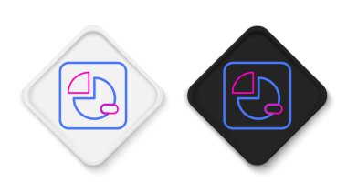 Çizgi pasta grafiği bilgi simgesi beyaz arkaplanda izole edildi. Diyagram çizelgesi. Renkli taslak konsepti. Vektör