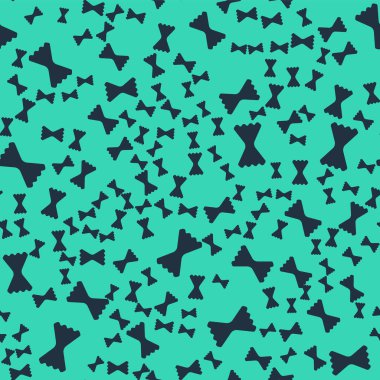 Siyah makarna ikonu yeşil arka planda izole edilmiş kusursuz desen. İtalyan mutfağı. Vektör