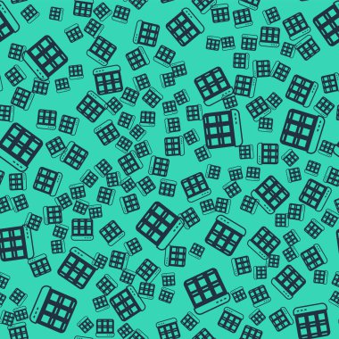 Ekran simgesinde Siyah Çevrimiçi alışveriş yeşil arkaplanda izole edilmiş pürüzsüz desen. Konsept e-ticaret, e-ticaret, online iş pazarlama. Vektör