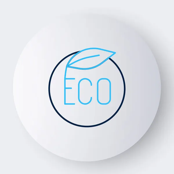 Linha Banner Etiqueta Etiqueta Logotipo Para Eco Verde Ícone Comida — Vetor de Stock