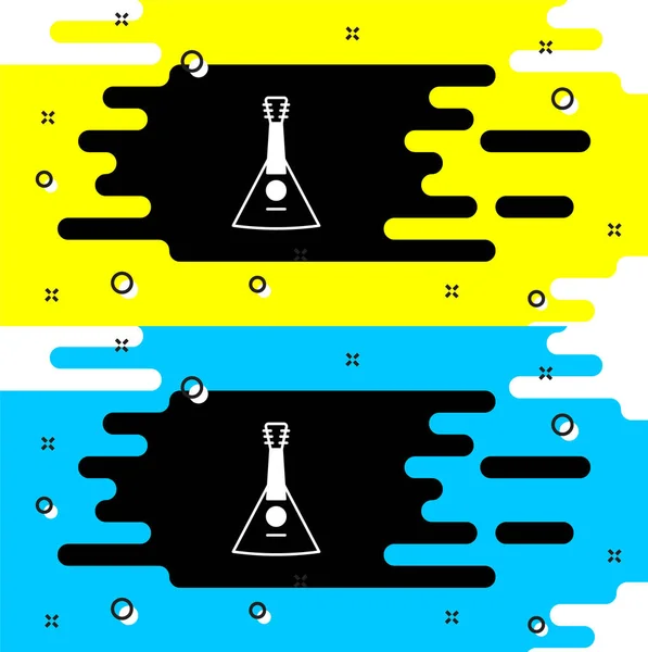 Icône Balalaika Instrument Musique Blanc Isolé Sur Fond Noir Vecteur — Image vectorielle