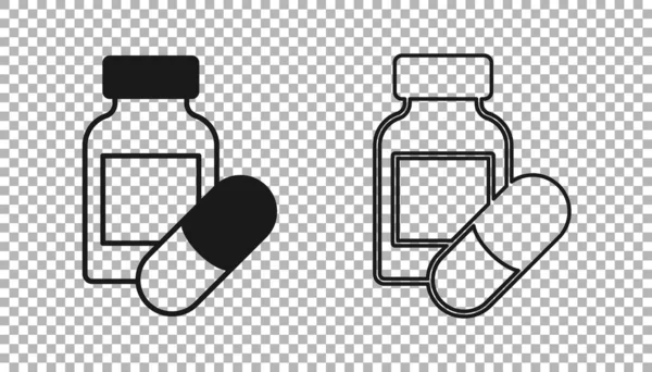 Schwarzes Schlaftabletten Symbol Isoliert Auf Transparentem Hintergrund Vektor — Stockvektor