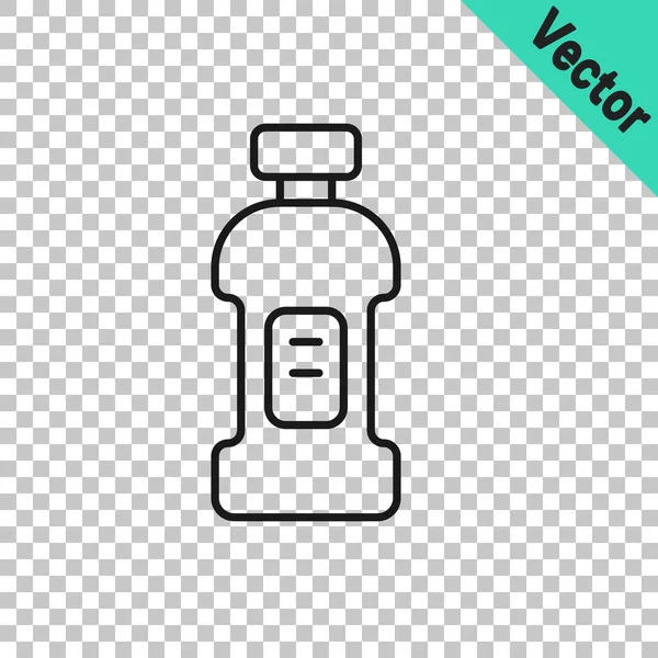 Черная Линия Пластиковая Бутылка Стирального Порошка Отбеливателя Жидкости Мытья Посуды — стоковый вектор