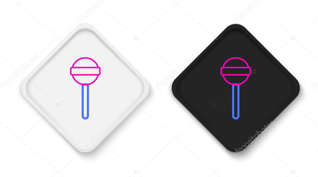 Line Lollipop icon isolated on white background. Food, delicious symbol. Colorful outline concept. Vector