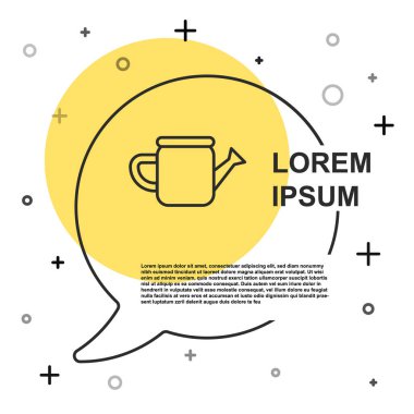 Siyah çizgi Su Kutusu simgesi beyaz arkaplanda izole edildi. Sulama sembolü. Rastgele dinamik şekiller. Vektör