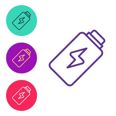 Batarya şarj seviyesi gösterge simgesini beyaz arkaplanda izole et. Simgeleri renklendirin. Vektör