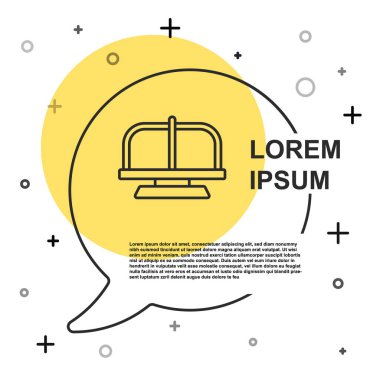 Siyah çizgi atlıkarınca simgesi beyaz arkaplanda izole edildi. Eğlence parkı. Çocuklar için eğlence parkı, eğlence parkı. Rastgele dinamik şekiller. Vektör