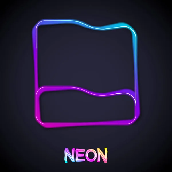 Glowing Neon Line Rectangular Pillow Icon Isolated Black Background 요원베게 — 스톡 벡터