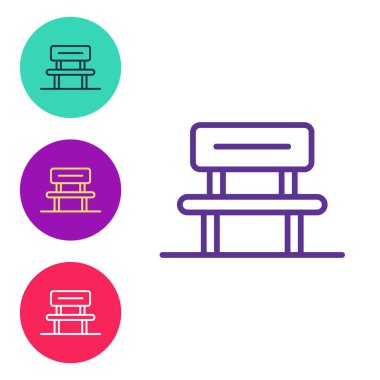 Beyaz arkaplanda bekleme salonu simgesi izole edildi. Simgeleri renklendirin. Vektör