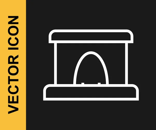 Иконка Тоннеля Белой Линии Изолирована Черном Фоне Железнодорожный Тоннель Вектор — стоковый вектор