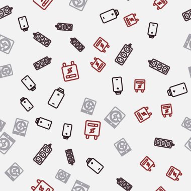 Hattı şarj et, elektrik akımı, çamaşır makinesi ve sayacı kusursuz şablona ayarla. Vektör