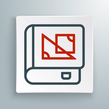 Beyaz arkaplanda izole edilmiş geometri simgesi hakkında satır kitabı. Renkli taslak konsepti. Vektör