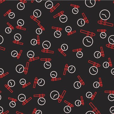 Line Train İstasyonu saat simgesi siyah arkaplanda izole edilmiş. Vektör