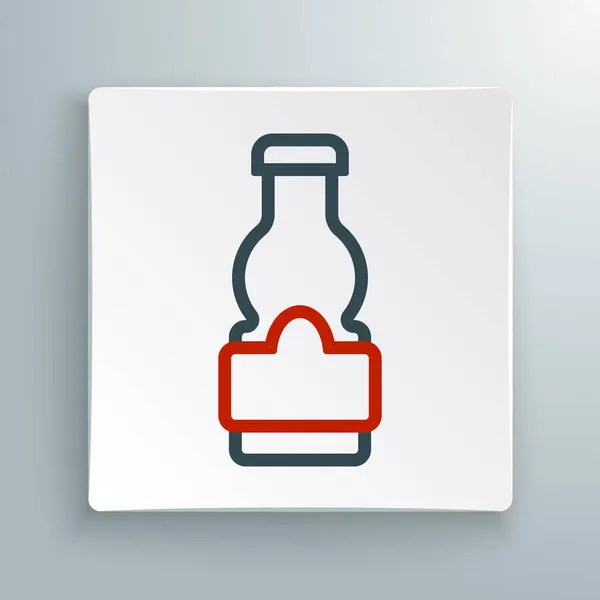 Line Sauce Fles Pictogram Geïsoleerd Witte Achtergrond Ketchup Mosterd Mayonaise — Stockvector