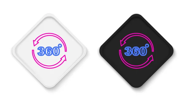 Line 360 Fokos Nézet Ikon Elszigetelt Fehér Háttér Virtuális Valóság — Stock Vector