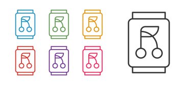 Soda kutusu simgesi beyaz arkaplanda izole edildi. Simgeleri renklendirin. Vektör