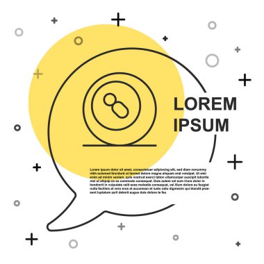 Siyah çizgi bilardo bilardo topu. Beyaz arka planda 8 numaralı ikon izole edilmiş. Rastgele dinamik şekiller. Vektör