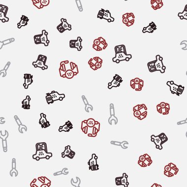 Taksi, mobil uygulama, İngiliz anahtarı ve telefon servisini kusursuz bir şablona ayarla. Vektör