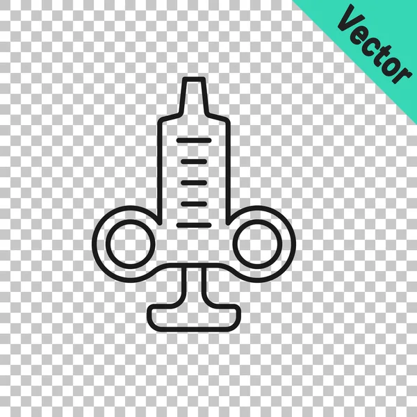 Черный Шприц Значок Изолирован Прозрачном Фоне Шприц Вакцины Вакцинации Инъекции — стоковый вектор