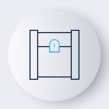 Beyaz arkaplanda çizgi kâğıdı alışveriş poşeti simgesi izole edildi. Paket işareti. Renkli taslak konsepti. Vektör