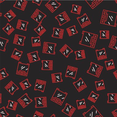 Fırın simgesi siyah arkaplanda izole edilmiş. Fırın tabelası. Vektör