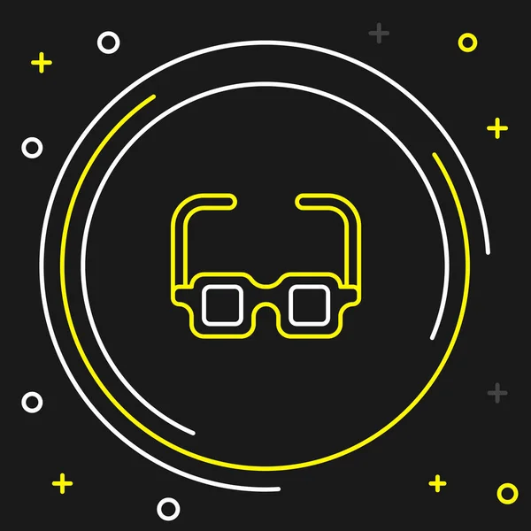 Line Brille Symbol isoliert auf schwarzem Hintergrund. Brillengestell-Symbol. Buntes Rahmenkonzept. Vektor — Stockvektor