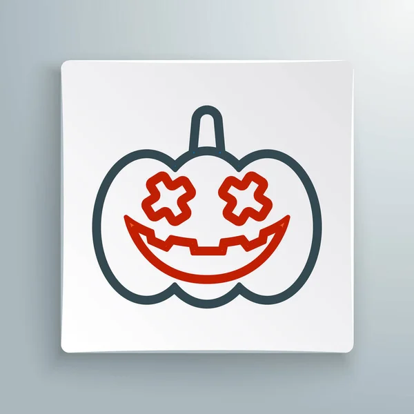 Linia ikona dyni izolowane na białym tle. Wesołego Halloween. Kolorowy koncept. Wektor — Wektor stockowy