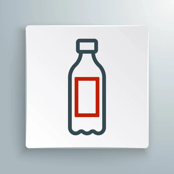 Линия Бутылка воды иконка изолированы на белом фоне. Знак напитка с содовой. Красочная концепция контура. Вектор — стоковый вектор