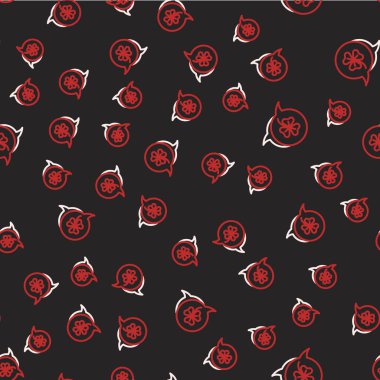 Çizgili Yonca folyo yaprağı simgesi siyah arkaplanda izole edilmiş. Aziz Patrick gününüz kutlu olsun. Ulusal İrlanda bayramı. Vektör