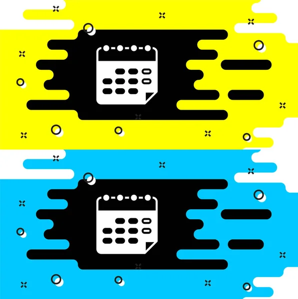 Icono de horario de la escuela blanca aislado sobre fondo negro. Vector — Vector de stock