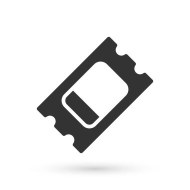 Gri Sirk bileti ikonu beyaz arka planda izole edildi. Eğlence parkı. Vektör