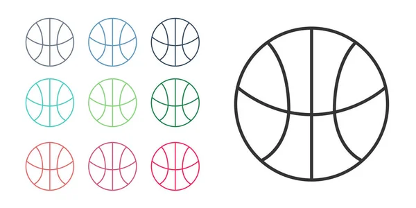Black Basketball ball icon isolated on white background. Sport symbol. Set icons colorful. Vector — Stock Vector