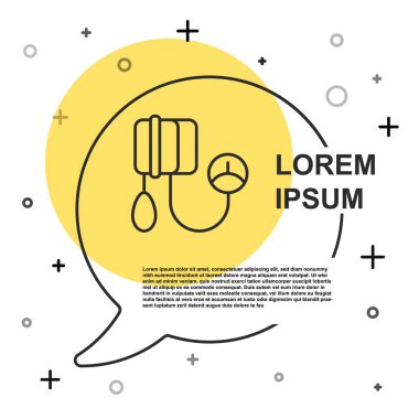 Beyaz arka planda siyah çizgi tansiyon ikonu izole edildi. Rastgele dinamik şekiller. Vektör