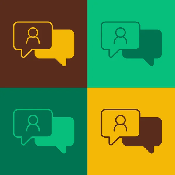 Pop Art Sprechblase Chat-Symbol isoliert auf farbigem Hintergrund. Nachrichtensymbol. Kommunikation oder Kommentar-Chat-Symbol. Vektor — Stockvektor