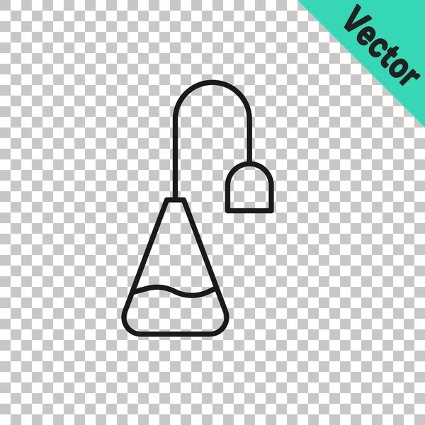 Icono de bolsa de té de línea negra aislado sobre fondo transparente. Vector — Vector de stock