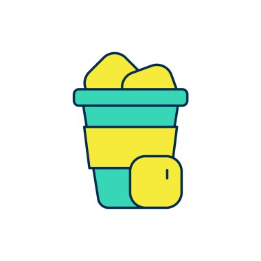 Beyaz arka planda izole edilmiş buzlu kahve ikonu. Vektör