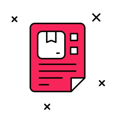 Doldurulmuş Waybill simgesi beyaz arkaplanda izole edildi. Vektör