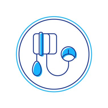 Beyaz arka planda izole edilmiş ana hatlı tansiyon ikonu. Vektör