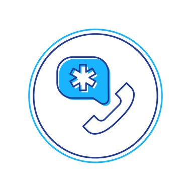 Beyaz arka planda izole edilmiş 911 ikonuyla dolu bir telefon hattı. Polis, ambulans, itfaiye, çağrı, telefon. Vektör