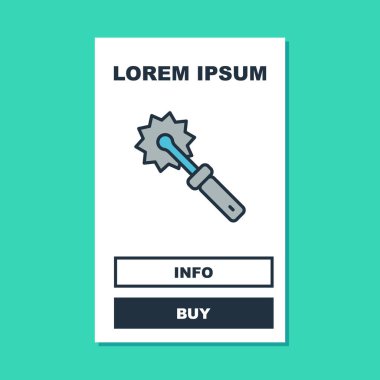 Turkuaz arka planda izole edilmiş bal simgesi için kesme rulosu doldurulmuş. Arı yetiştiricisinin aleti. Vektör