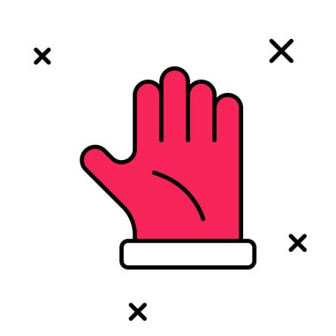 Doldurulmuş Beekeeper eldiven simgesi beyaz arkaplanda izole edildi. Vektör