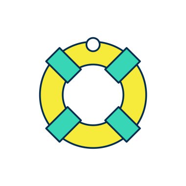 Doldurulmuş Lifebuoy simgesi beyaz arkaplanda izole edildi. Can simidi sembolü. Vektör